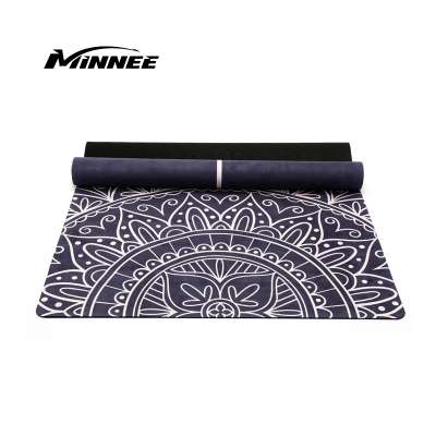 MINNEE RTS custom printing gym fitness yoga mat natural non-slip suede rubber microfiber yoga mat